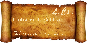 Lintscheidt Csilla névjegykártya